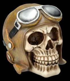 Totenkopf Mit Fliegermütze Und Brille