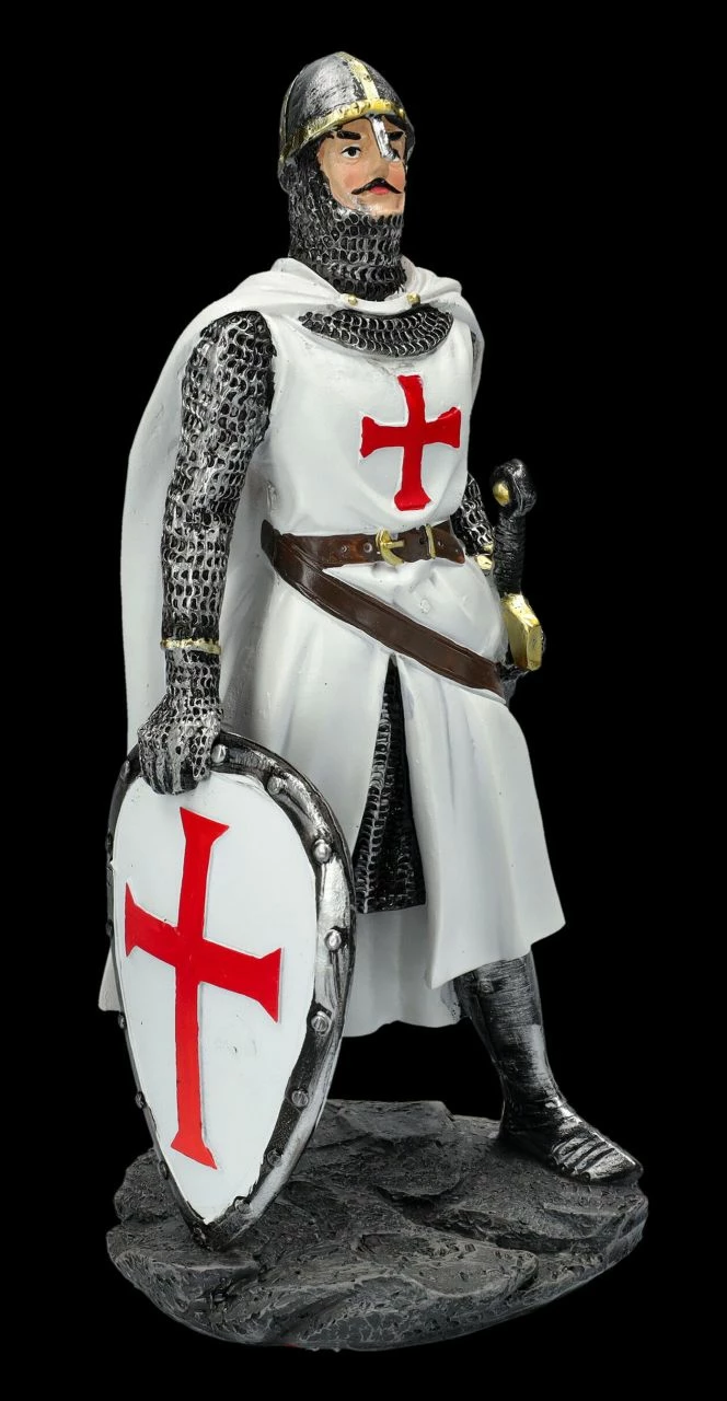 Tempelritter Figur Stützt Sich Auf Schild 4 Tempelritter Figur Stützt Sich Auf Schild – Bild 2