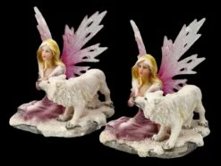 Elfen Figuren 2er Set - Rosa Feen Mit Wolf Babys -FIGUREN Verkäufe FS25704 Elfen Figuren 2er Set Rosa Feen mit Wolf Babys 2 1280x1280