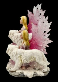 Elfen Figuren 2er Set - Rosa Feen Mit Wolf Babys -FIGUREN Verkäufe FS25704 Elfen Figuren 2er Set Rosa Feen mit Wolf Babys 4 1280x1280