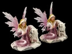 Elfen Figuren 2er Set - Rosa Feen Mit Wolf Babys -FIGUREN Verkäufe FS25704 Elfen Figuren 2er Set Rosa Feen mit Wolf Babys 9 1280x1280