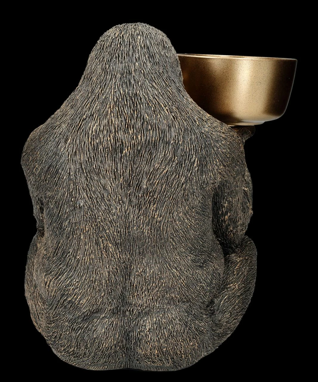 Gorilla Figur Hält Schale - Goldfarben 7 Gorilla Figur Hält Schale - Goldfarben – Bild 5