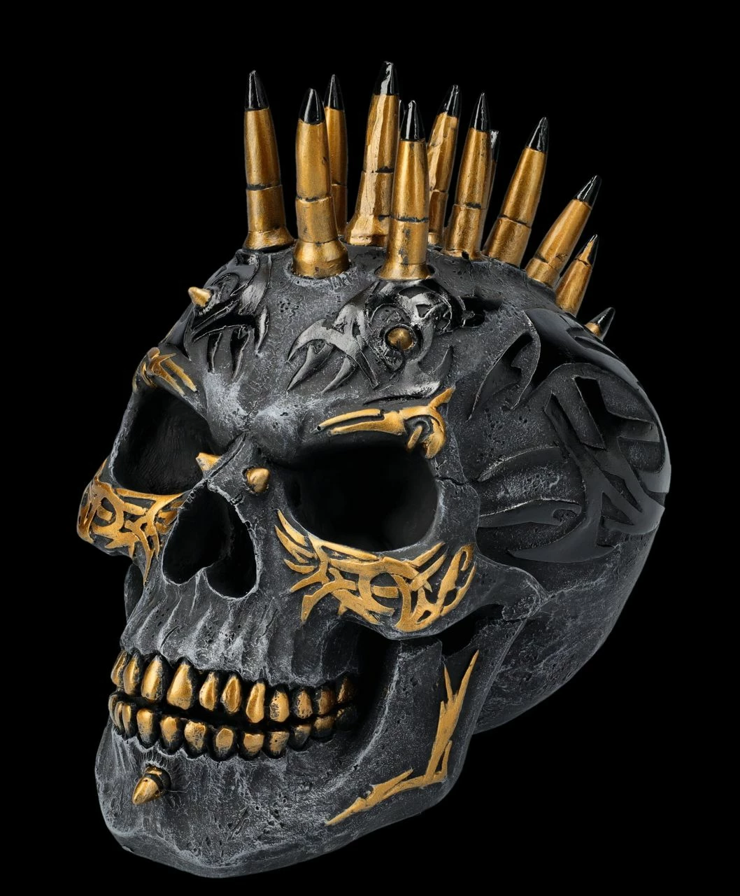 Spiral Totenkopf Figur - Patronen Iro Schwarz-Gold 7 Spiral Totenkopf Figur - Patronen Iro Schwarz-Gold – Bild 5
