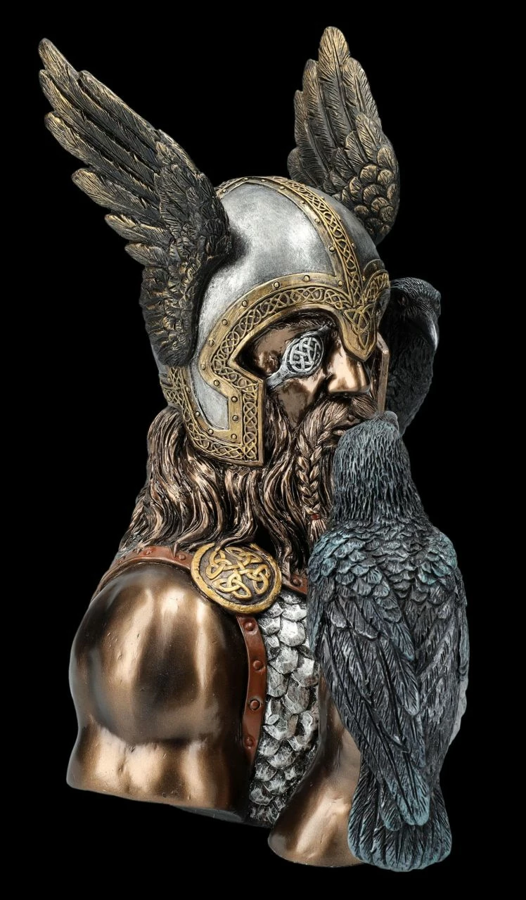 Odin Figur - Büste Klein Mit Raben 9 Odin Figur - Büste Klein Mit Raben – Bild 7