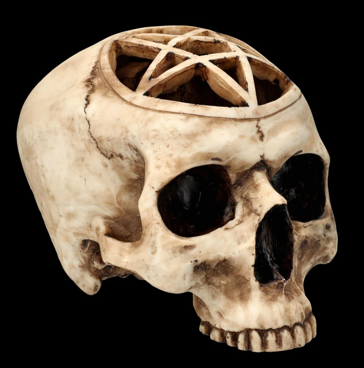 Totenkopf Figur - Ritualschädel Mit Pentagramm 3 Totenkopf Figur - Ritualschädel Mit Pentagramm