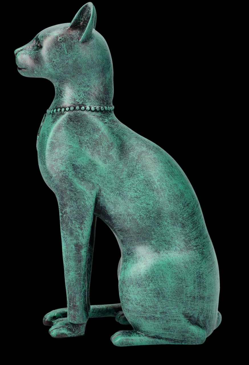 Bastet Figur - Ägyptische Katze In Bronze-Grünspan-Optik 5 Bastet Figur - Ägyptische Katze In Bronze-Grünspan-Optik – Bild 3