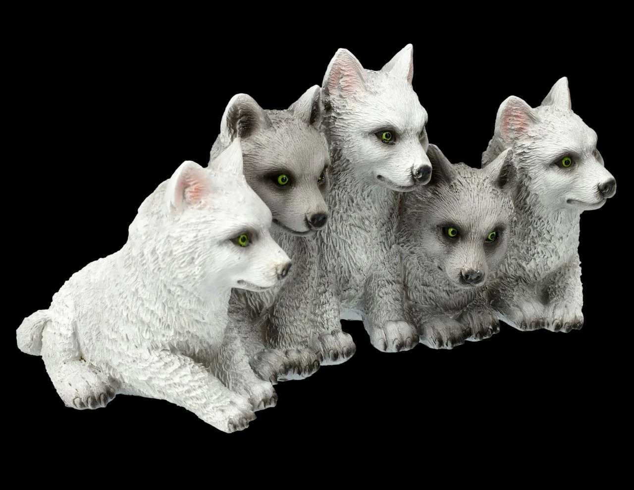 Wolf Figur - Fünf Niedliche Polarwolf-Welpen 5 Wolf Figur - Fünf Niedliche Polarwolf-Welpen – Bild 3