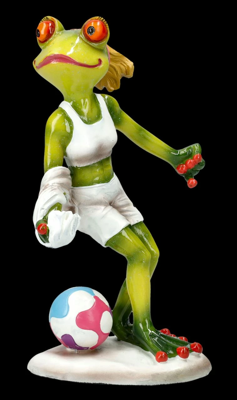 Lustige Frosch Figur - Fußballerin 3 Lustige Frosch Figur - Fußballerin
