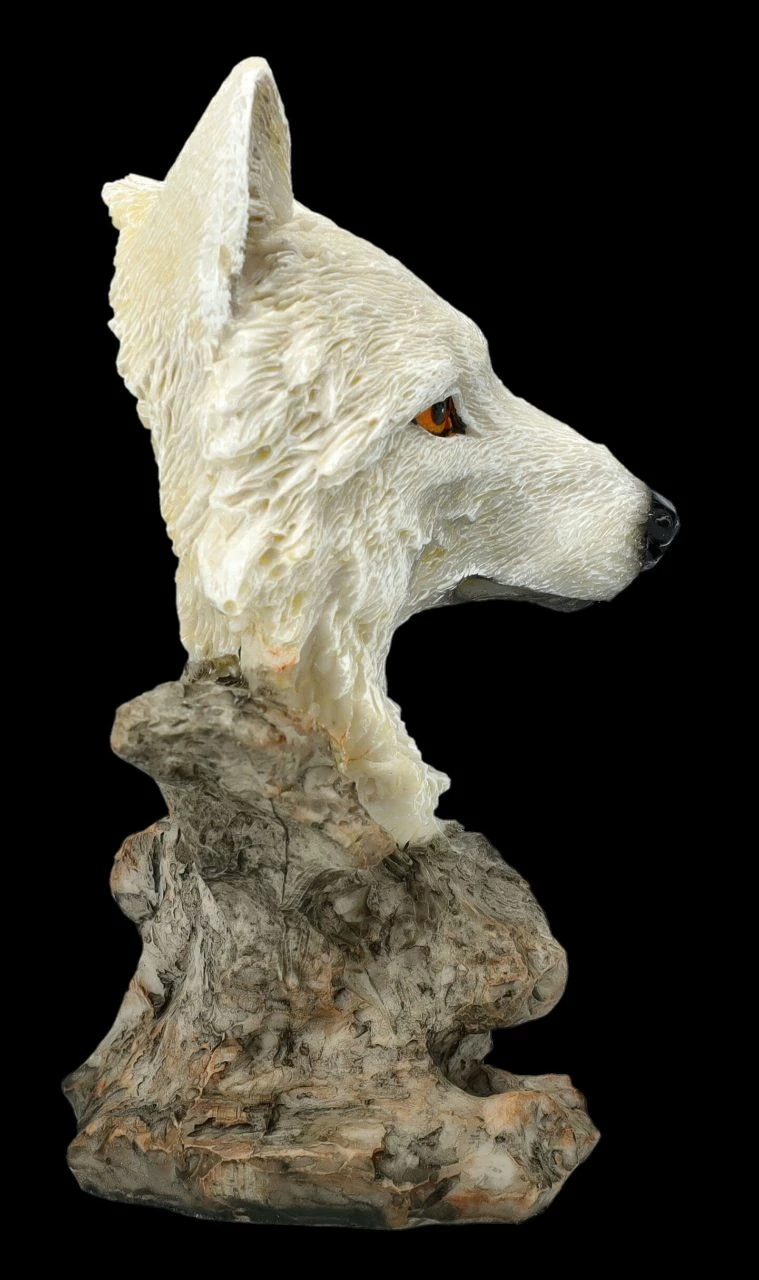 Wolf Figur - Büste Weißer Wolf 8 Wolf Figur - Büste Weißer Wolf – Bild 6
