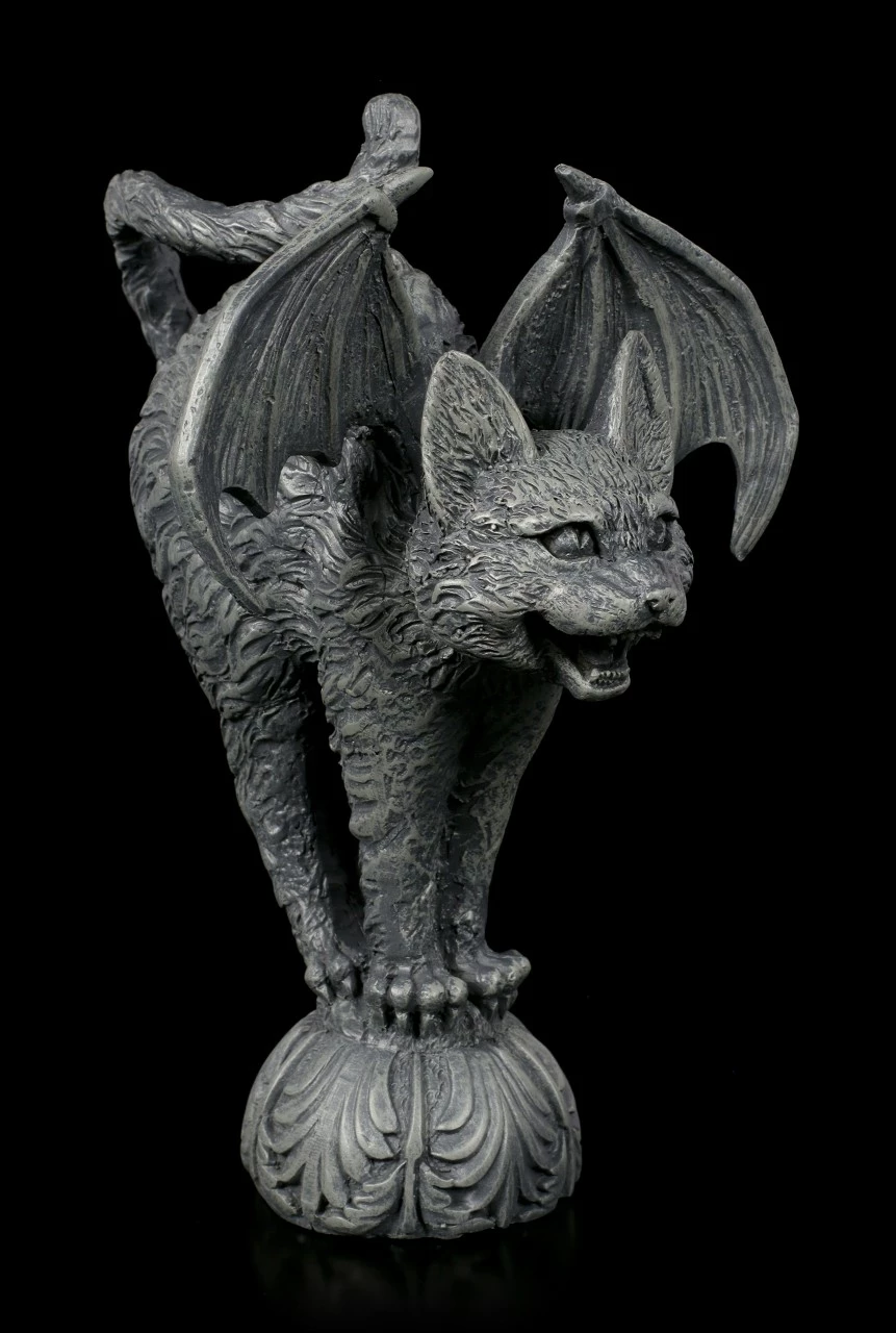 Gargoyle Katze Mit Fledermausflügeln 3 Gargoyle Katze Mit Fledermausflügeln