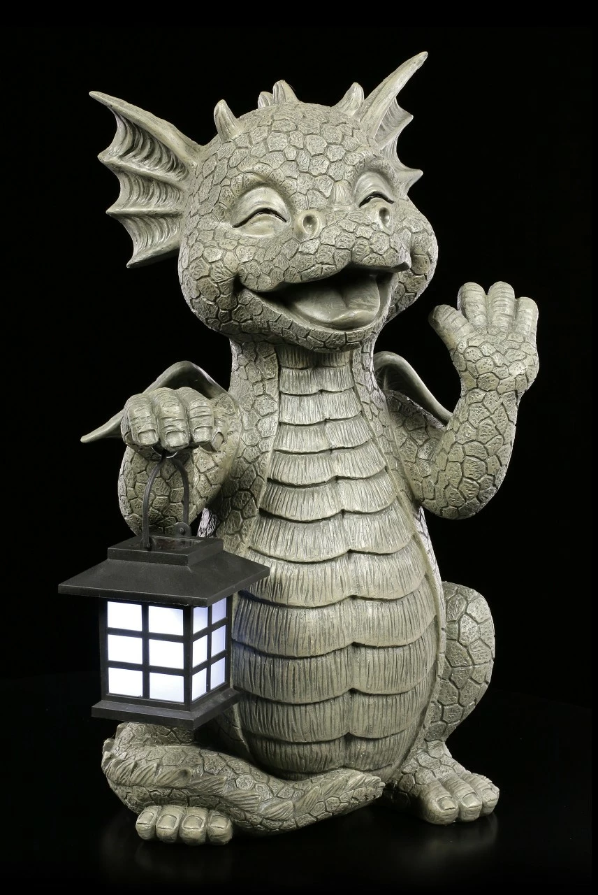 Gartenfigur Mit Solar Laterne - Drache Big Boy 3 Gartenfigur Mit Solar Laterne - Drache Big Boy