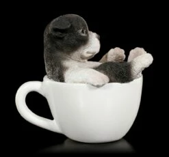 Hunde Figur Mini - Boston Terrier Welpe Tasse -FIGUREN Verkäufe Hund In Tasse Mini Boston Terrier Welpe 1280x1280