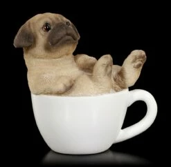 Hunde Figur Mini - Mops Welpe In Tasse -FIGUREN Verkäufe Hund In Tasse Mini Mops Welpe 1280x1280