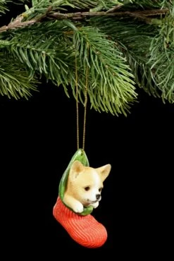 Christbaum-Schmuck Hund - Chihuahua Im Strumpf