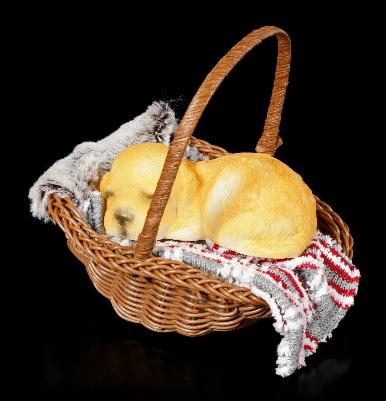 Hunde Figur Schlafend Im Körbchen 4 Hunde Figur Schlafend Im Körbchen – Bild 2