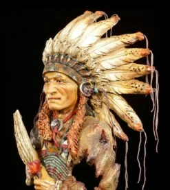 Indianer Büste - Häuptling Mit Fächer -FIGUREN Verkäufe Indianer Bueste Haeuptling Mit Faecher 4 1280x1280