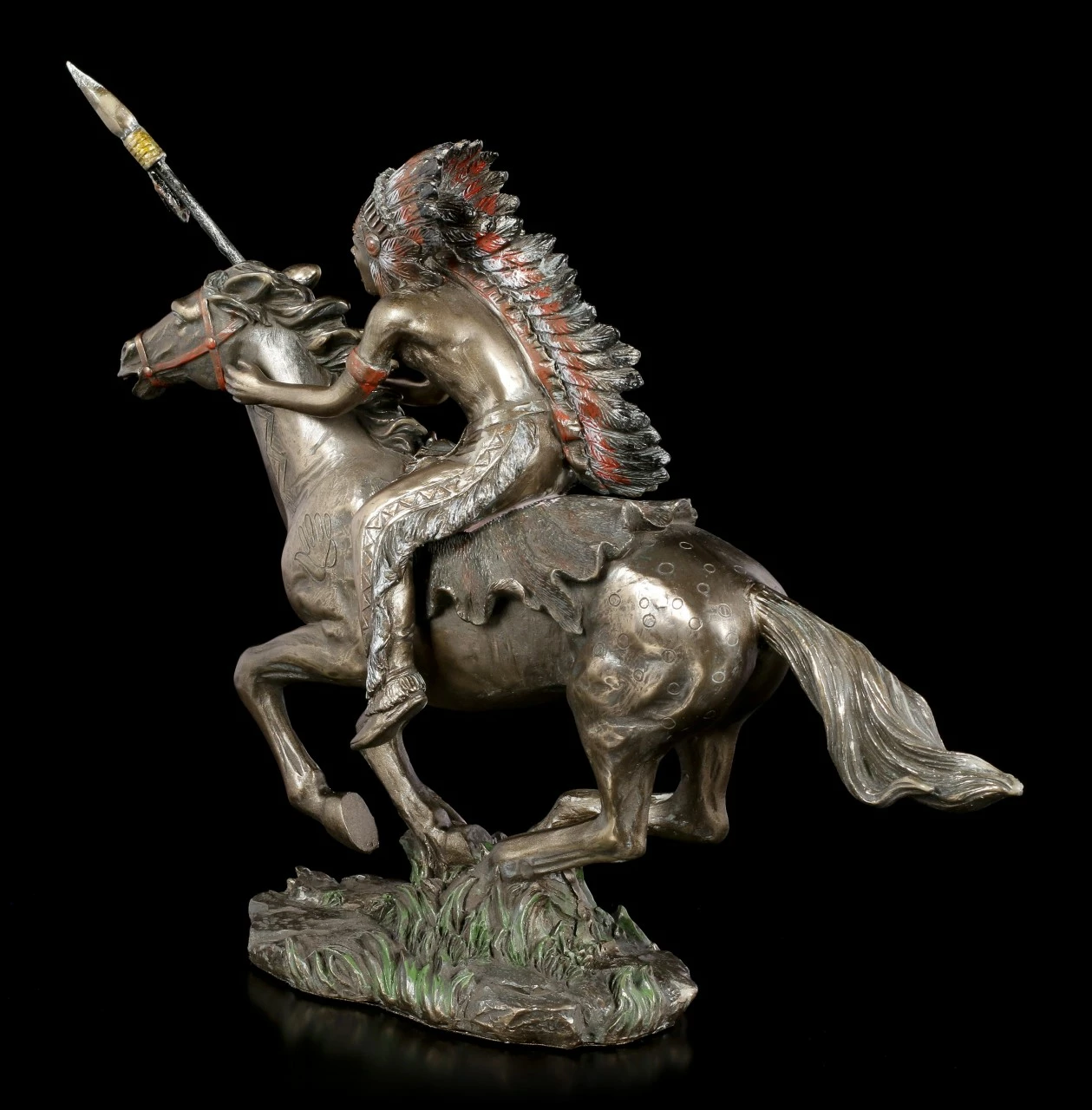 Indianer Figur - Krieger Auf Pferd Mit Speer 6 Indianer Figur - Krieger Auf Pferd Mit Speer – Bild 4