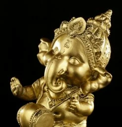 Ganesha Figur Mit Trommel - Goldfarben 12 Ganesha Figur Mit Trommel - Goldfarben -FIGUREN Verkäufe Indische Goetter Figur Ganesha Mit Trommel 4 1280x1280