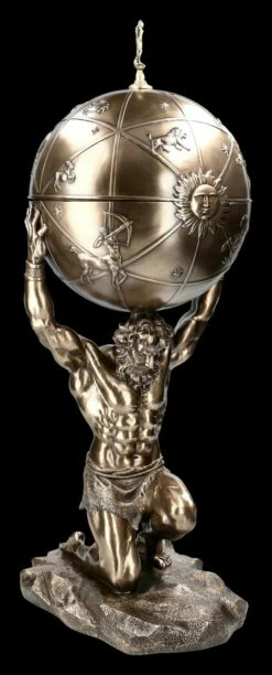 Große Atlas Figur Mit Globus Zum Öffnen