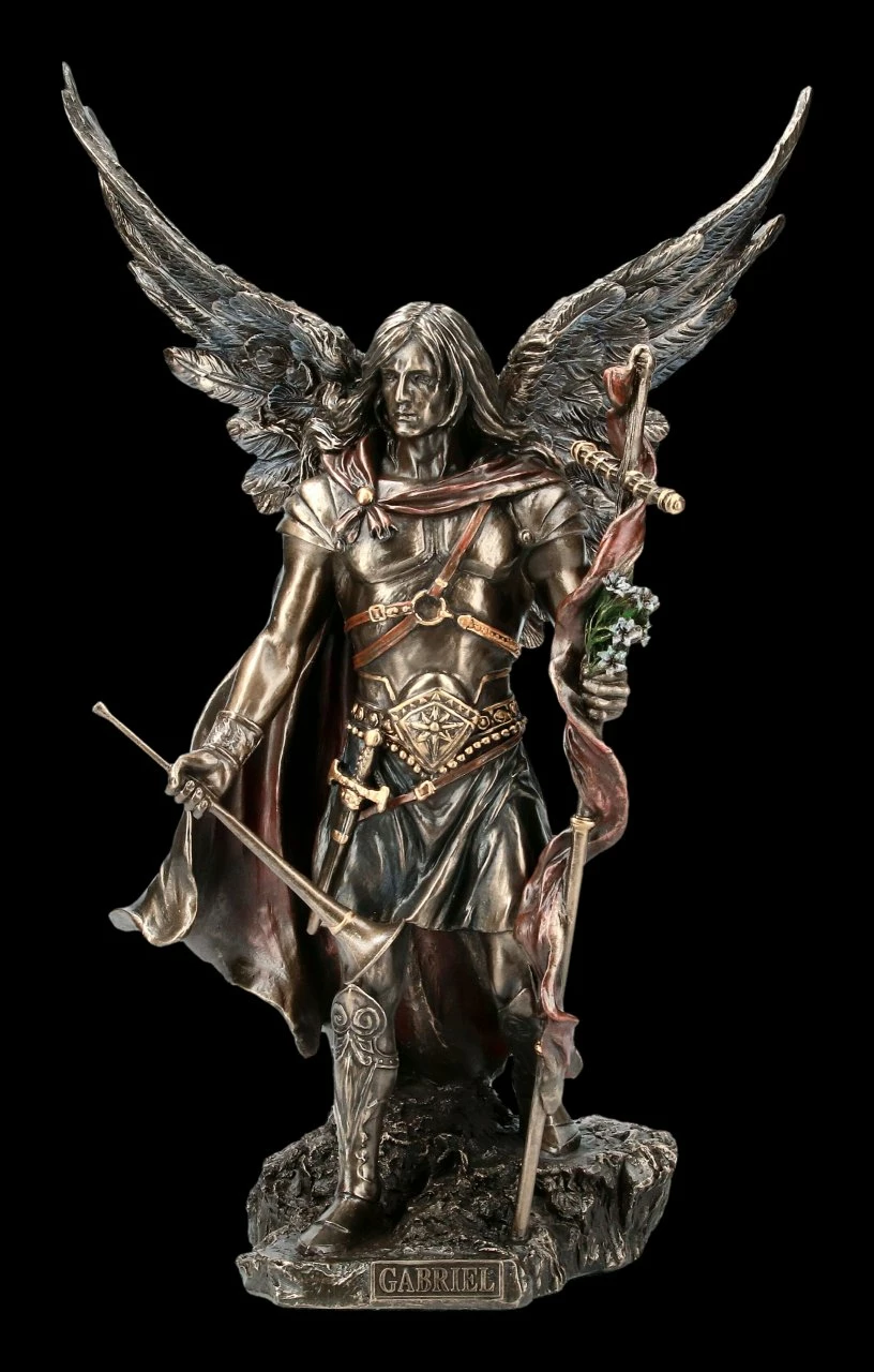 Erzengel Gabriel Figur Mit Stab Und Trompete 4 Erzengel Gabriel Figur Mit Stab Und Trompete – Bild 2