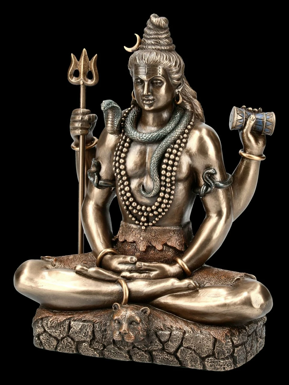 Hindu Gott Shiva Figur - Sitzend Bronziert 5 Hindu Gott Shiva Figur - Sitzend Bronziert – Bild 3