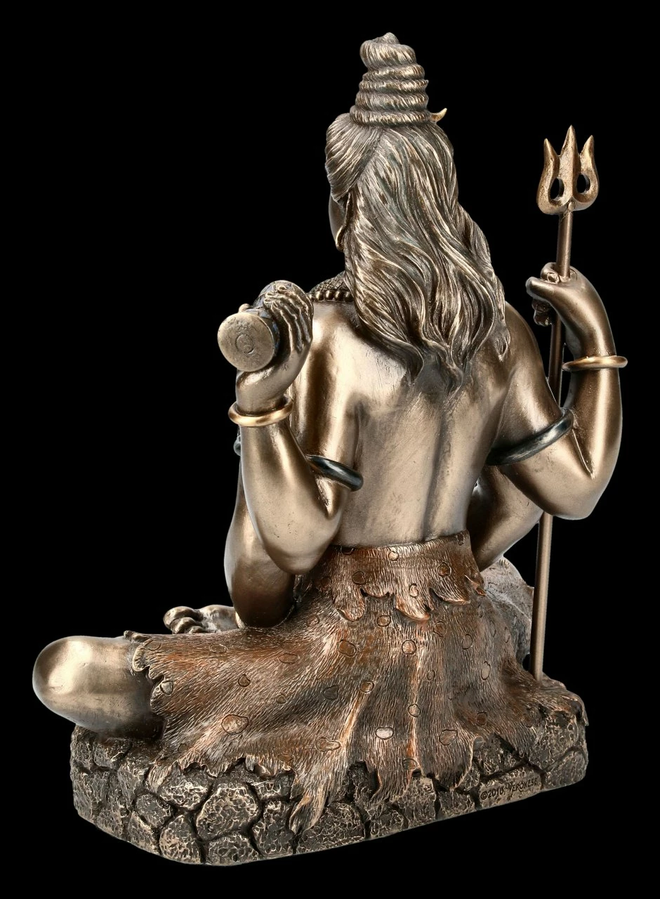 Hindu Gott Shiva Figur - Sitzend Bronziert 6 Hindu Gott Shiva Figur - Sitzend Bronziert – Bild 4