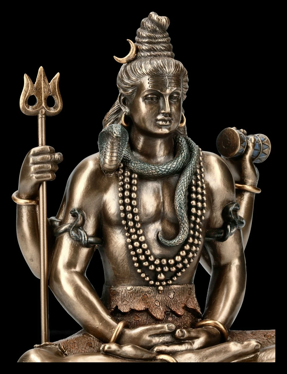 Hindu Gott Shiva Figur - Sitzend Bronziert 8 Hindu Gott Shiva Figur - Sitzend Bronziert – Bild 6