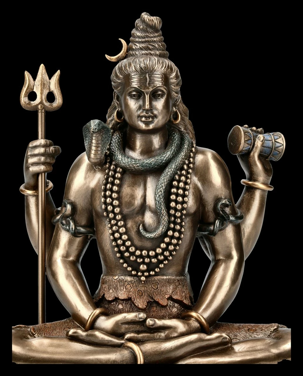 Hindu Gott Shiva Figur - Sitzend Bronziert 9 Hindu Gott Shiva Figur - Sitzend Bronziert – Bild 7