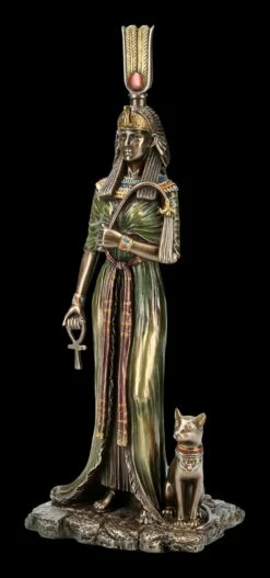 Nofretete Figur Mit Bastet Und Ankh -FIGUREN Verkäufe KS6422 Kleopatra Figur mit Bastet und Ankh 2 1280x1280