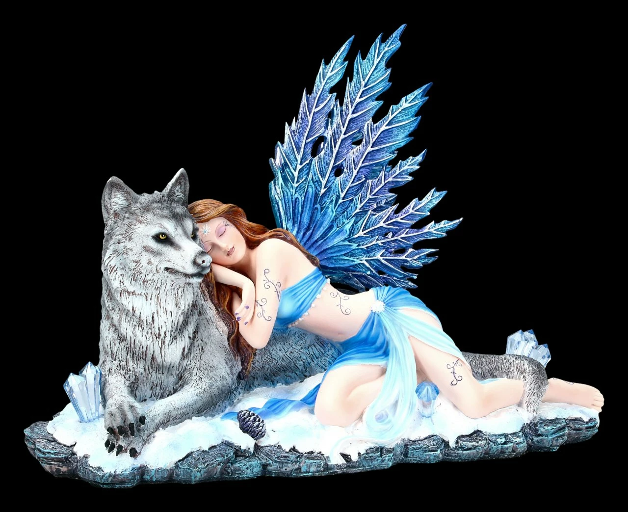 NEMESIS NOW Elfen Figur Mit Wolf - Lupiana 4 NEMESIS NOW Elfen Figur Mit Wolf - Lupiana – Bild 2