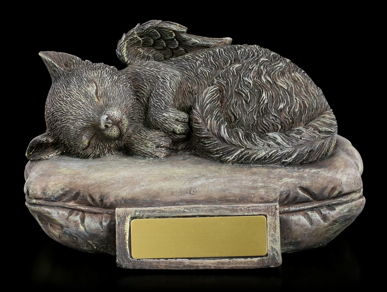 Tier Urne - Katzen-Engel Mit Gravurplatte In Steinoptik 4 Tier Urne - Katzen-Engel Mit Gravurplatte In Steinoptik – Bild 2