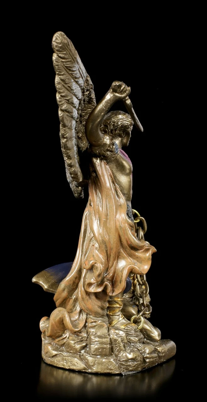 Kleine Erzengel Michael Figur - Bronziert 5 Kleine Erzengel Michael Figur - Bronziert – Bild 3