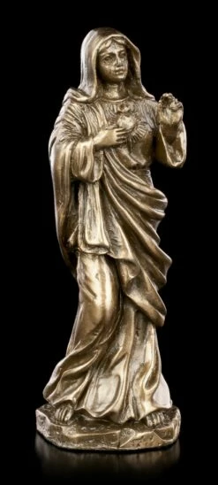 Kleine Unbeflecktes Herz Mariä Figur - Bronziert