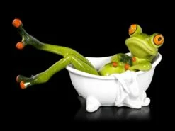 Lustige Frosch Figur In Badewanne