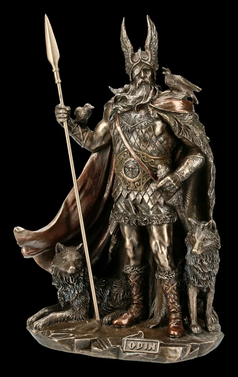 Odin Figur Mit Wölfen 4 Odin Figur Mit Wölfen – Bild 2
