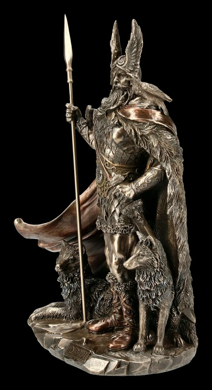 Odin Figur Mit Wölfen 5 Odin Figur Mit Wölfen – Bild 3