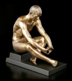 Männliche Akt Figur - Auf Podest Sitzend