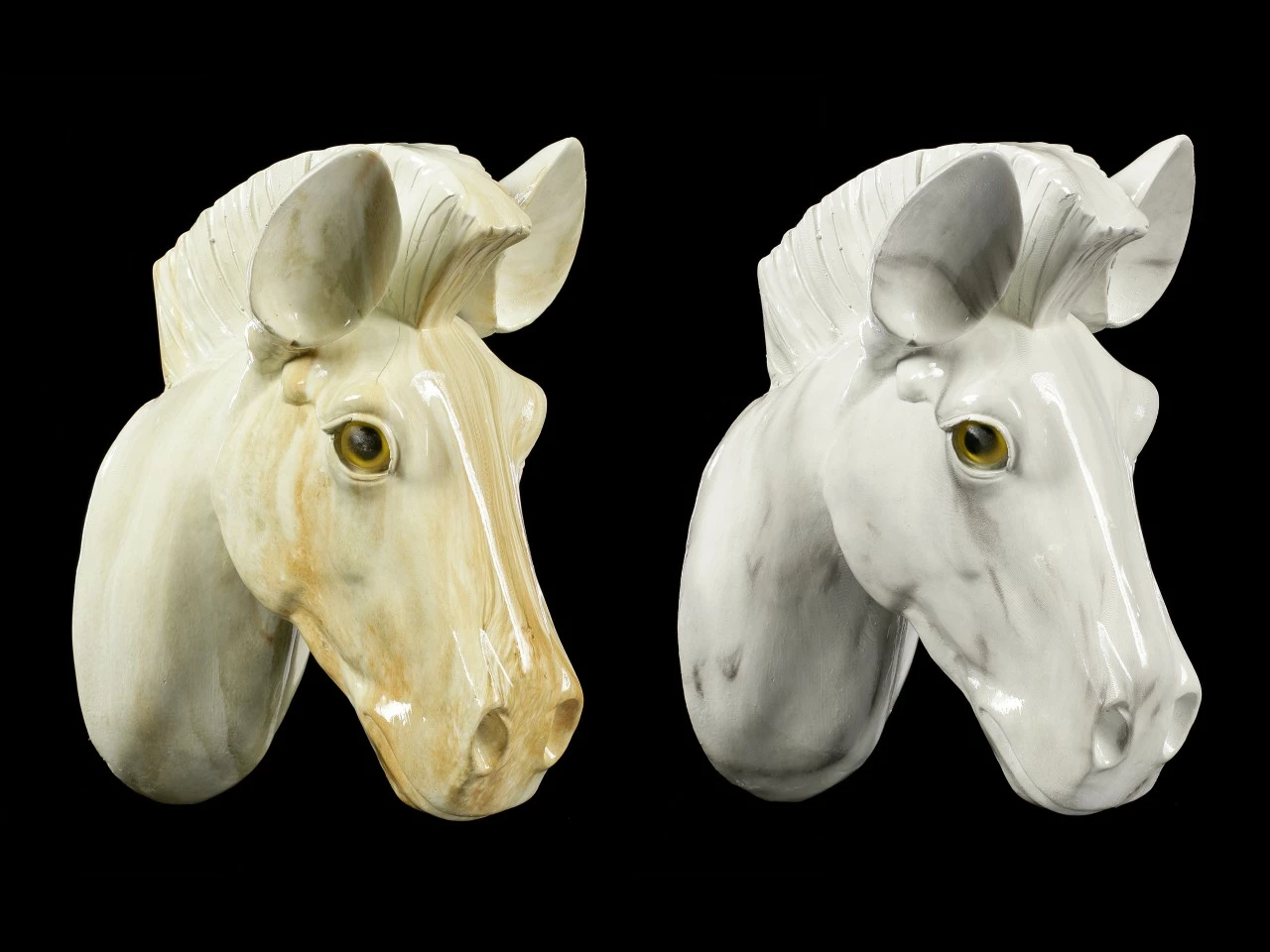 Pferdekopf Wandrelief - Spardose 2er Set 3 Pferdekopf Wandrelief - Spardose 2er Set