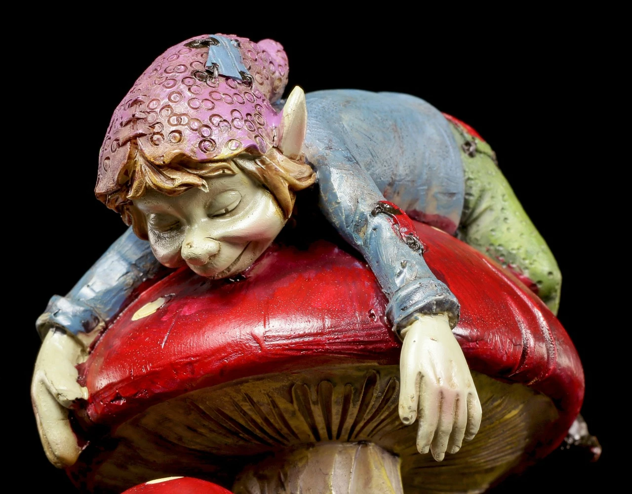 Pixie Figur - Schlafen Auf Einem Pilz Bett 8 Pixie Figur - Schlafen Auf Einem Pilz Bett – Bild 6