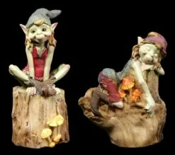 Pixie Figuren - Sitzen Auf Dem Baumstamm - 2er Set -FIGUREN Verkäufe Pixie Figuren Baumstamm 1 1280x1280
