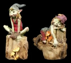 Pixie Figuren - Sitzen Auf Dem Baumstamm - 2er Set -FIGUREN Verkäufe Pixie Figuren Baumstamm 2 1280x1280