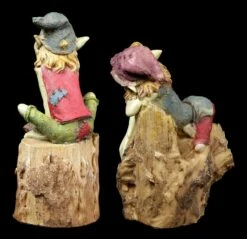 Pixie Figuren - Sitzen Auf Dem Baumstamm - 2er Set -FIGUREN Verkäufe Pixie Figuren Baumstamm 3 1280x1280