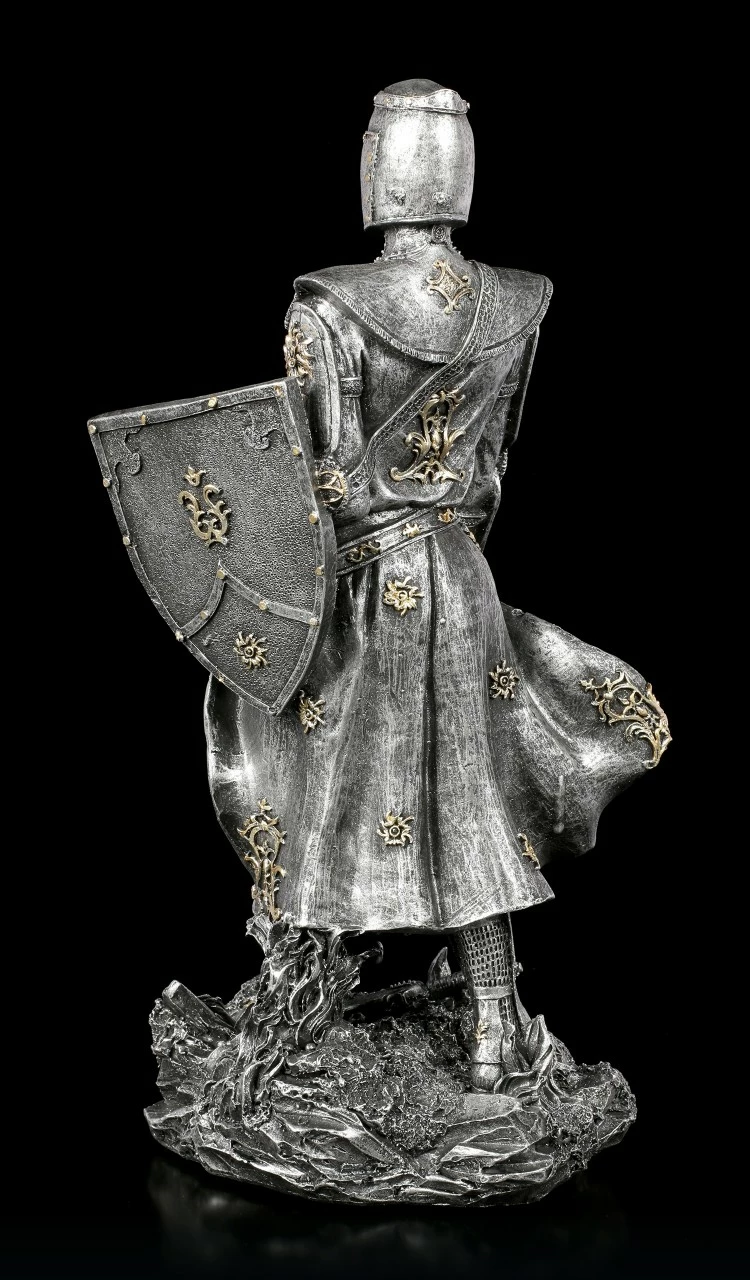 Ritter Figur Mit Schild Und Schwert - Silberfarben 6 Ritter Figur Mit Schild Und Schwert - Silberfarben – Bild 4