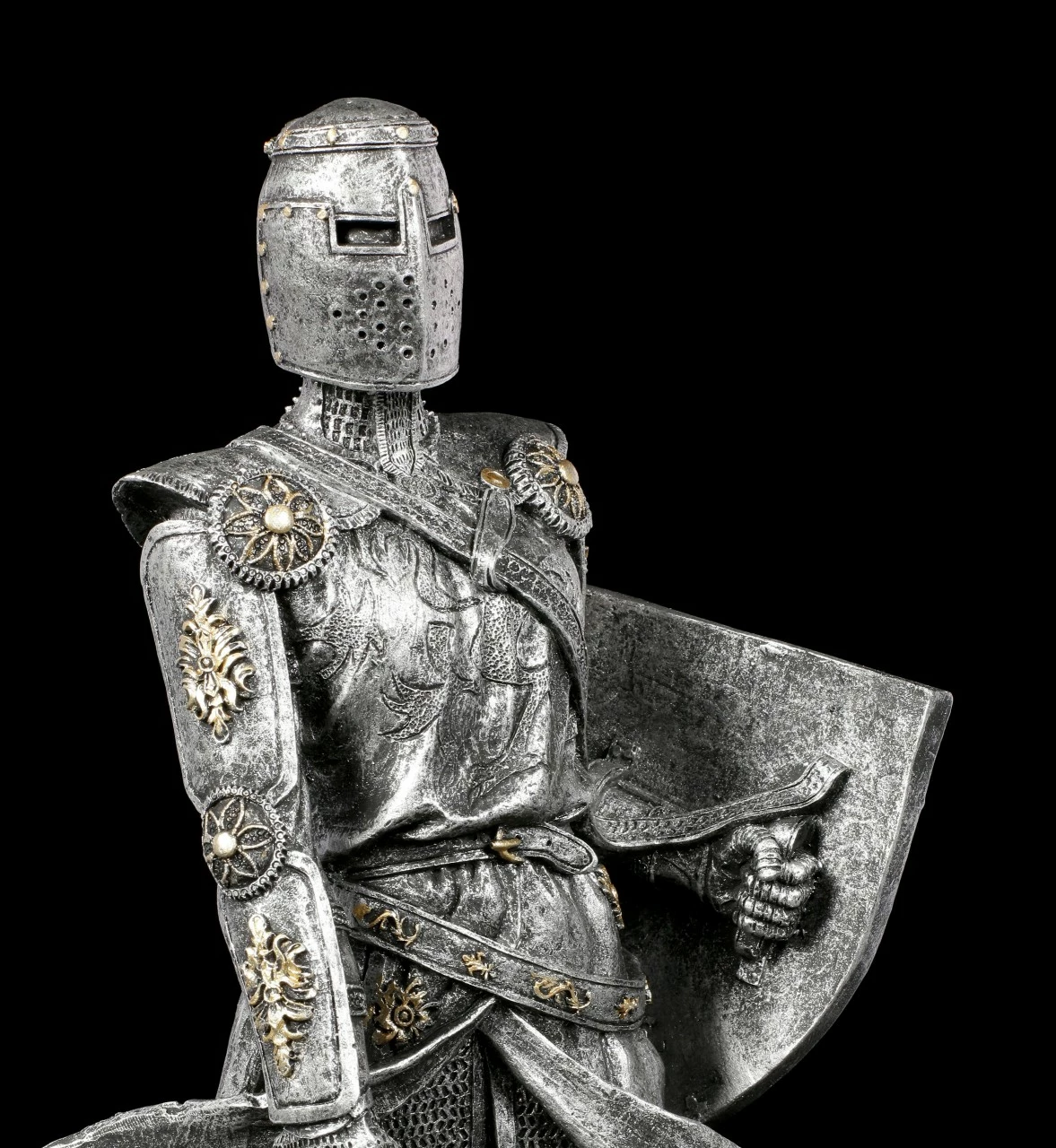 Ritter Figur Mit Schild Und Schwert - Silberfarben 8 Ritter Figur Mit Schild Und Schwert - Silberfarben – Bild 6