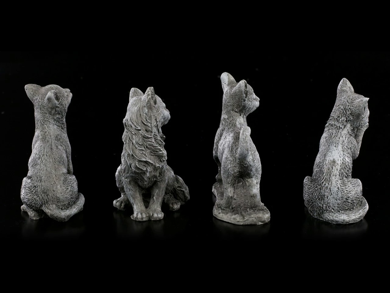 Schwarze Glücks-Katzen Figuren - 4er Set 4 Schwarze Glücks-Katzen Figuren - 4er Set – Bild 2