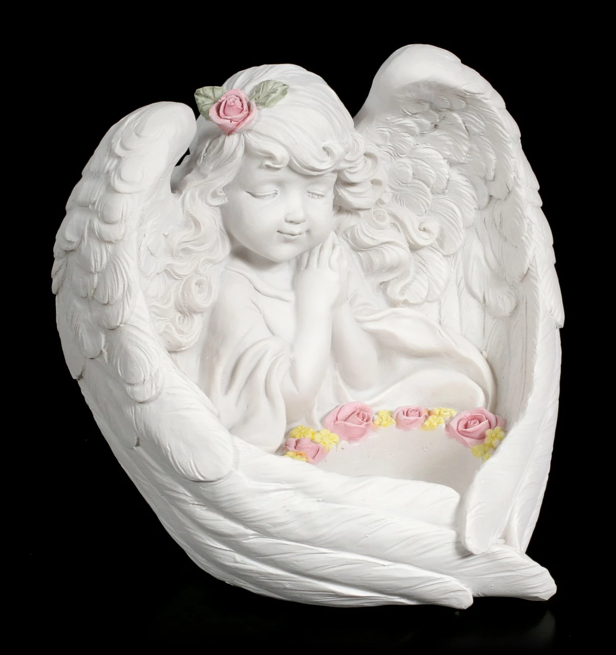 Teelichthalter - Mädchen Engel Mit Rosenkranz 4 Teelichthalter - Mädchen Engel Mit Rosenkranz – Bild 2