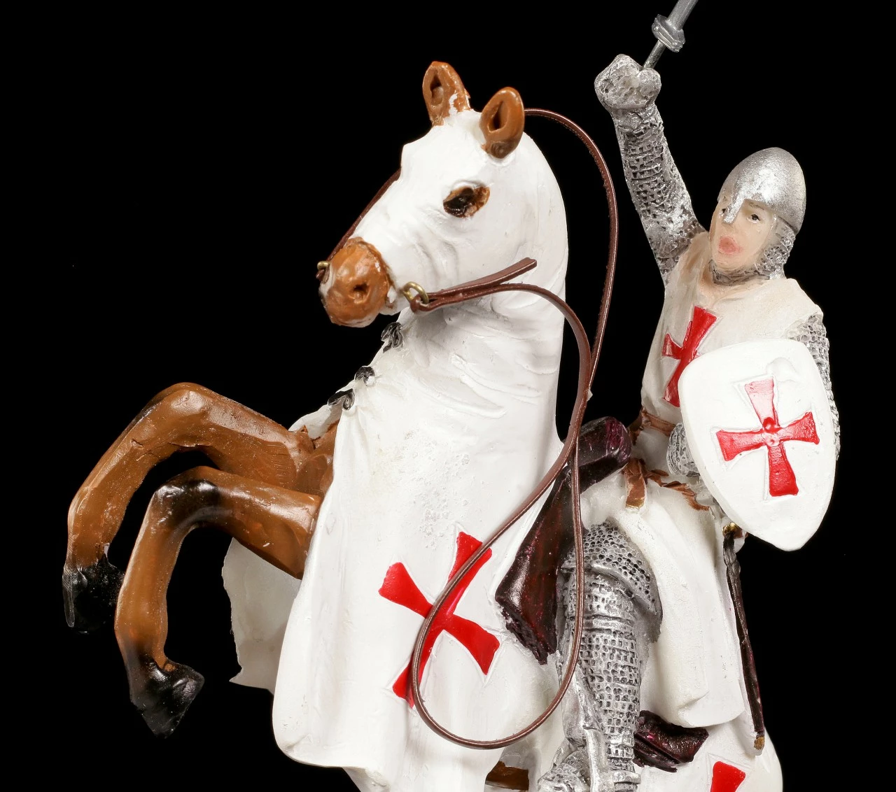 Templer Figur - Kreuzritter Auf Pferd 8 Templer Figur - Kreuzritter Auf Pferd – Bild 6