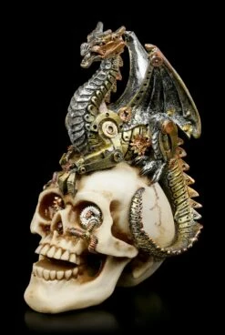 Steampunk Drache Auf Totenkopf - Dragon's Grasp
