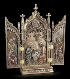 Triptychon Flügelaltar - Geburt Jesus - Bronziert