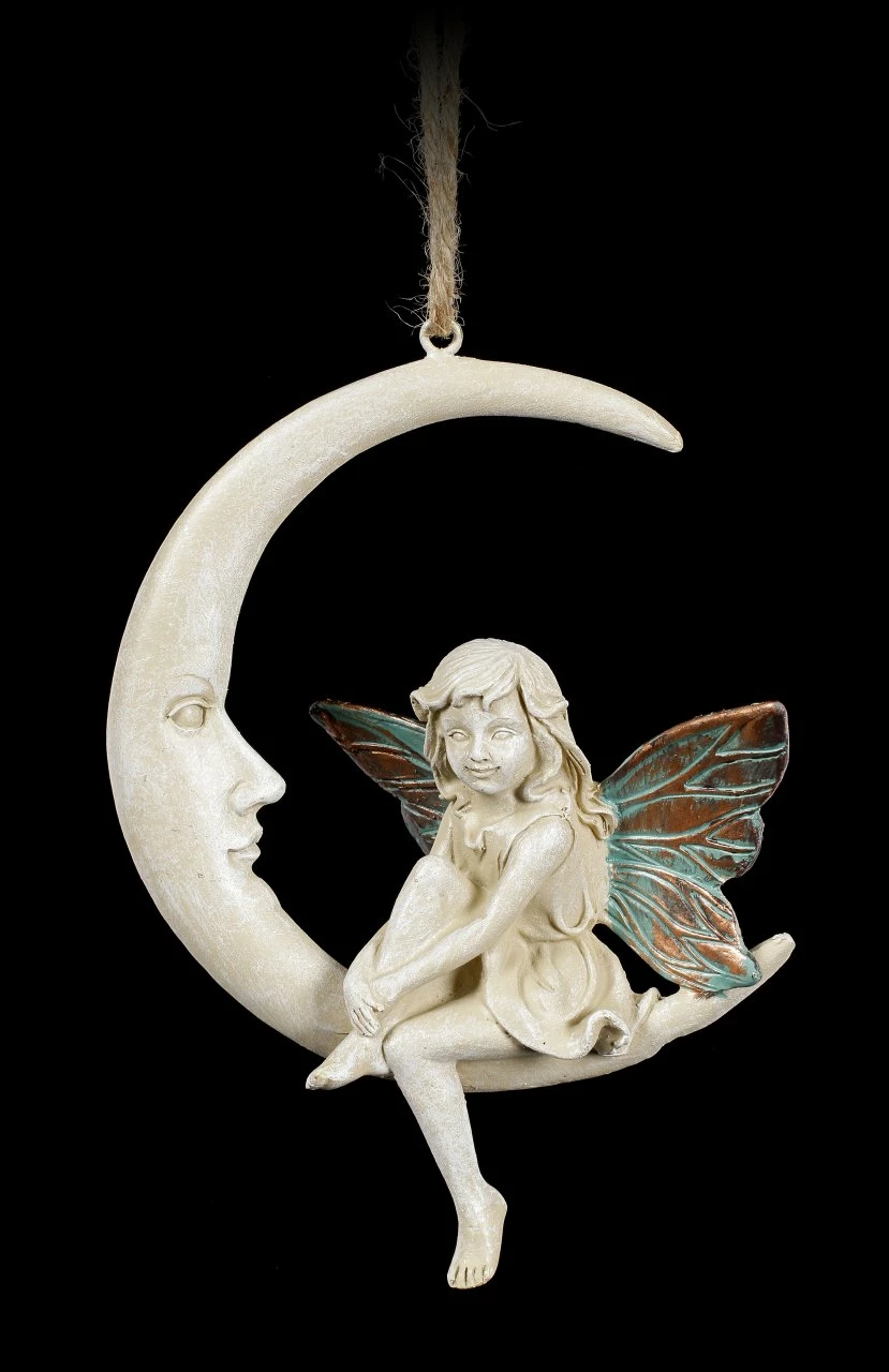 Elfen Figur Auf Mond - Rosalia 3 Elfen Figur Auf Mond - Rosalia